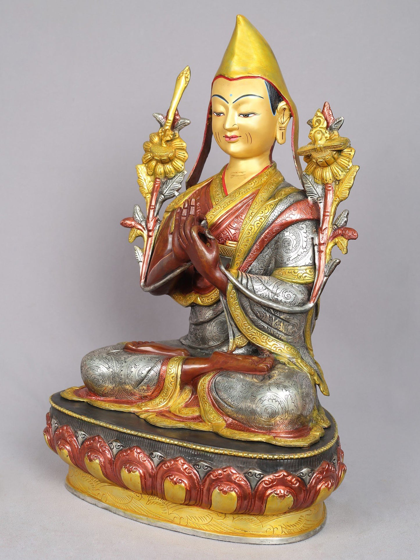 19" Tsongkhapa (Set of 3) from Nepal | Handmade Sculpture