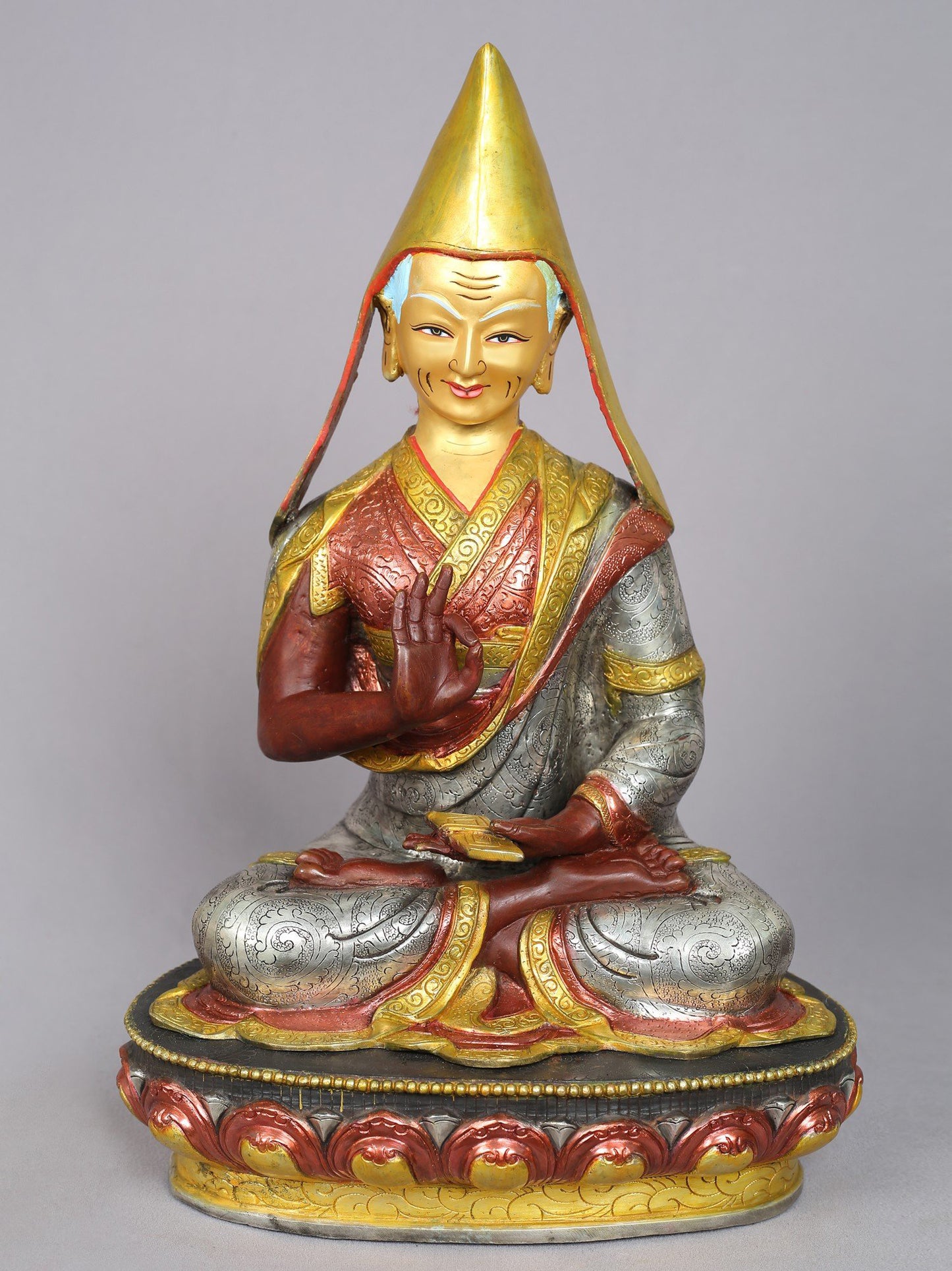 19" Tsongkhapa (Set of 3) from Nepal | Handmade Sculpture