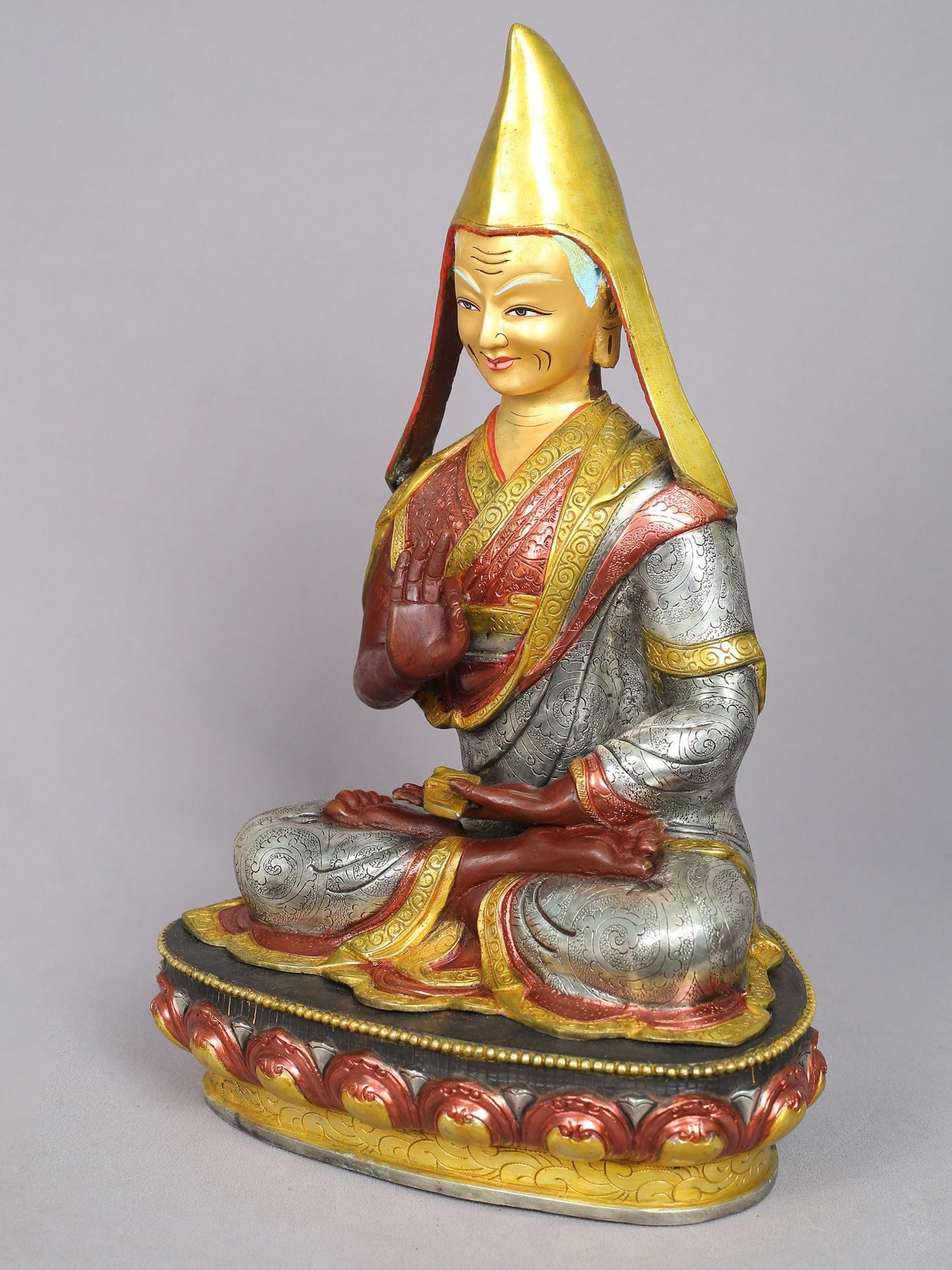 19" Tsongkhapa (Set of 3) from Nepal | Handmade Sculpture