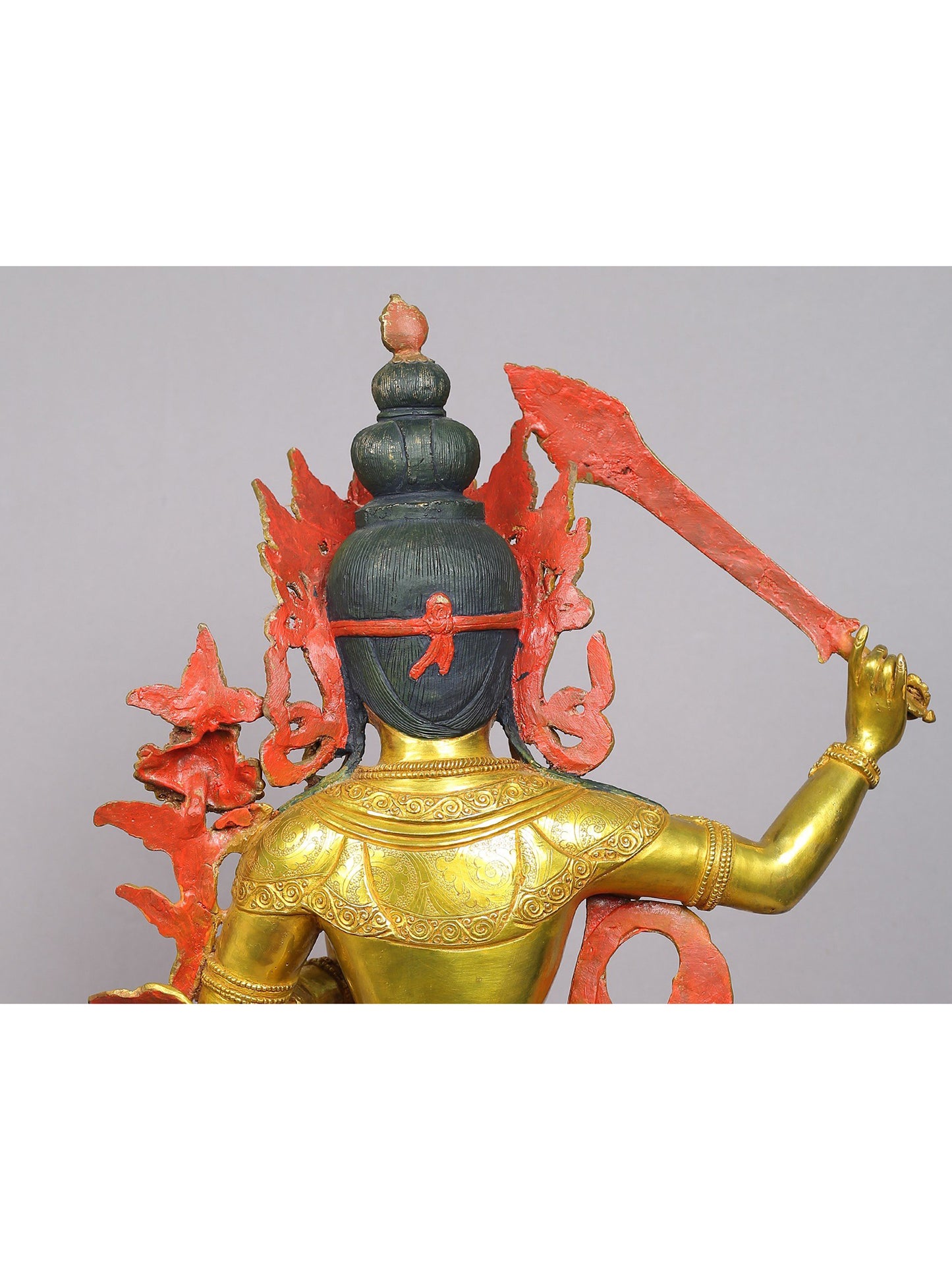 19" Tibetan Buddhist Deity - Manjushri Statue from Nepal