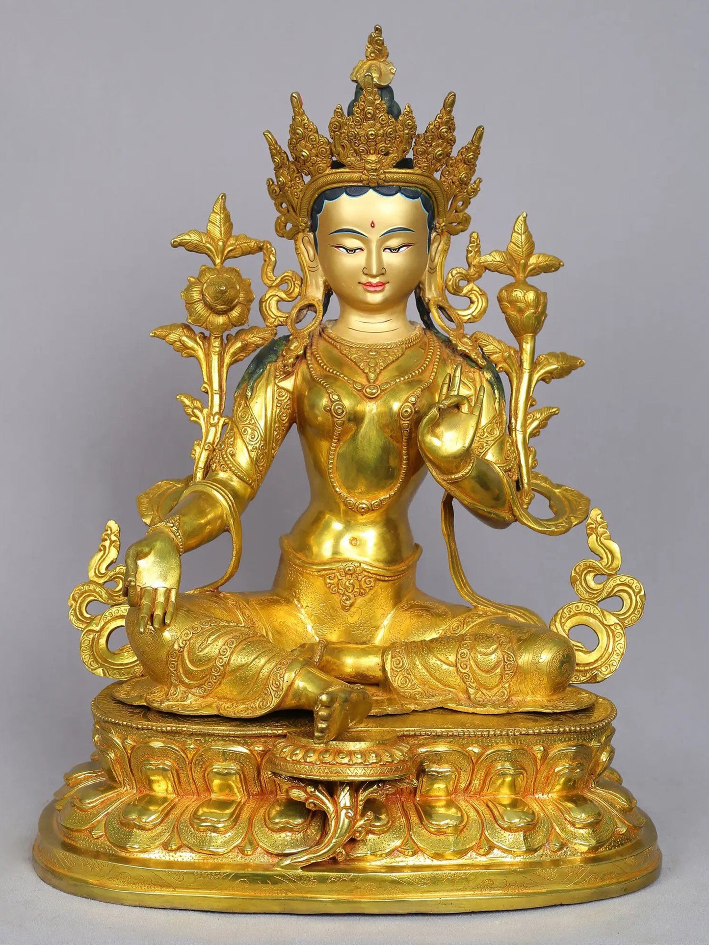 19" Tibetan Buddhist Goddess Green Tara from Nepal