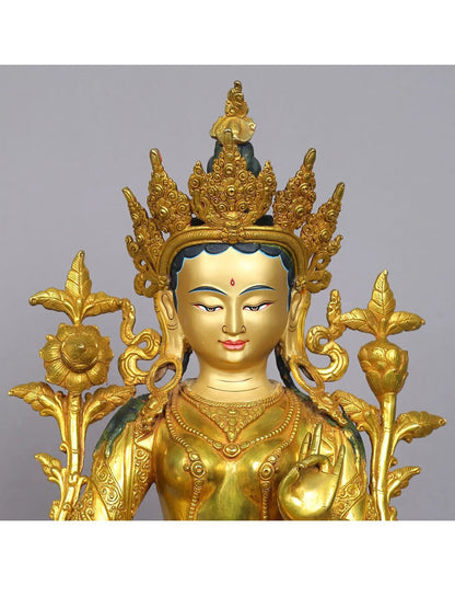 19" Tibetan Buddhist Goddess Green Tara from Nepal