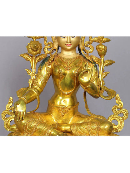 19" Tibetan Buddhist Goddess Green Tara from Nepal