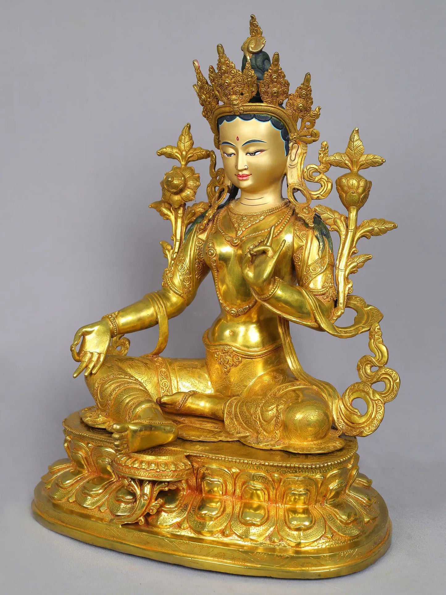 19" Tibetan Buddhist Goddess Green Tara from Nepal