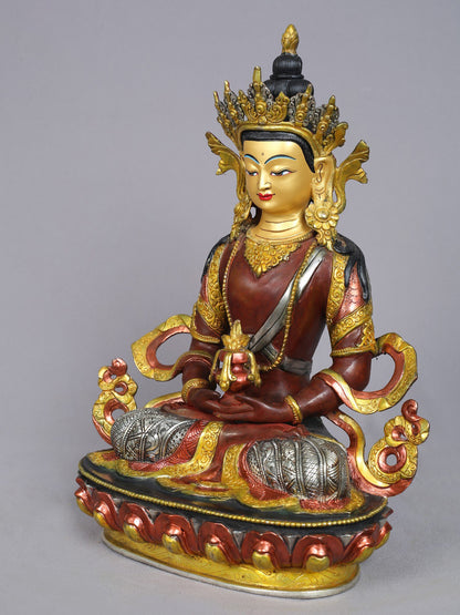 14" Lord Aparmita Buddha Statue | Buddhist Deity Copper Idols