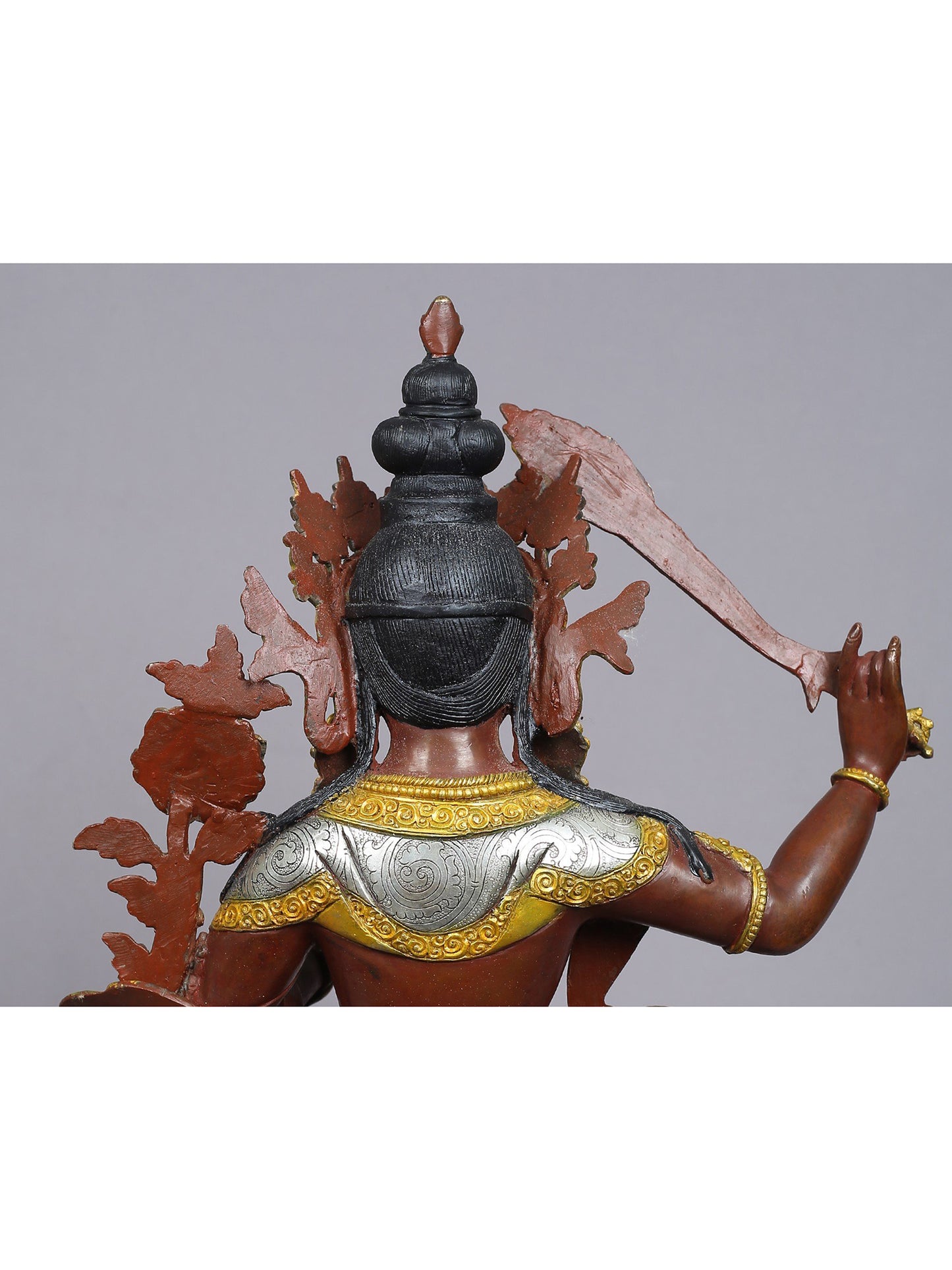 15" Manjushri Copper Statue from Nepal | Buddhist Deity Figurines