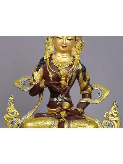 13" Tibetan Buddhist Deity Vajrasattva Copper Statue from Nepal