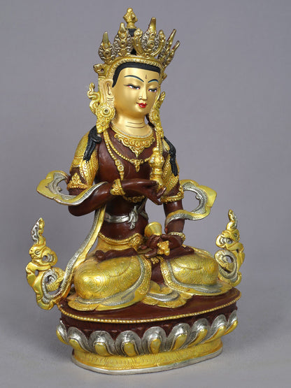 13" Tibetan Buddhist Deity Vajrasattva Copper Statue from Nepal