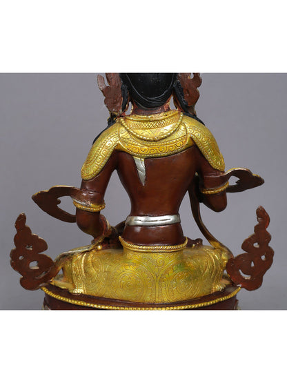 13" Tibetan Buddhist Deity Vajrasattva Copper Statue from Nepal