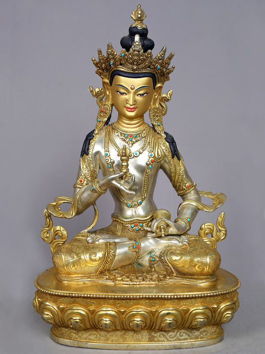 15" Vajrasattva Copper Statue from Nepal | Handmade Sculpture