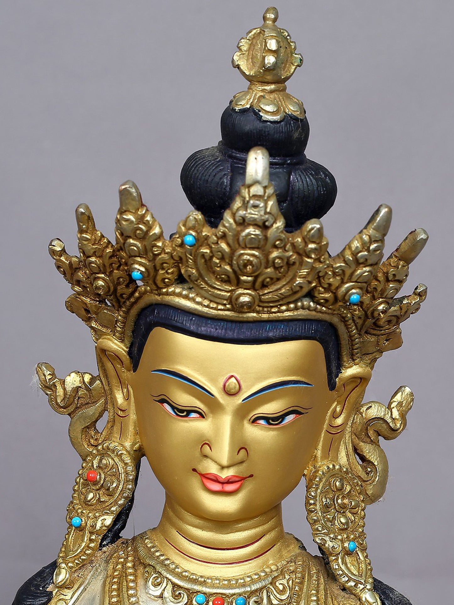 15" Vajrasattva Copper Statue from Nepal | Handmade Sculpture