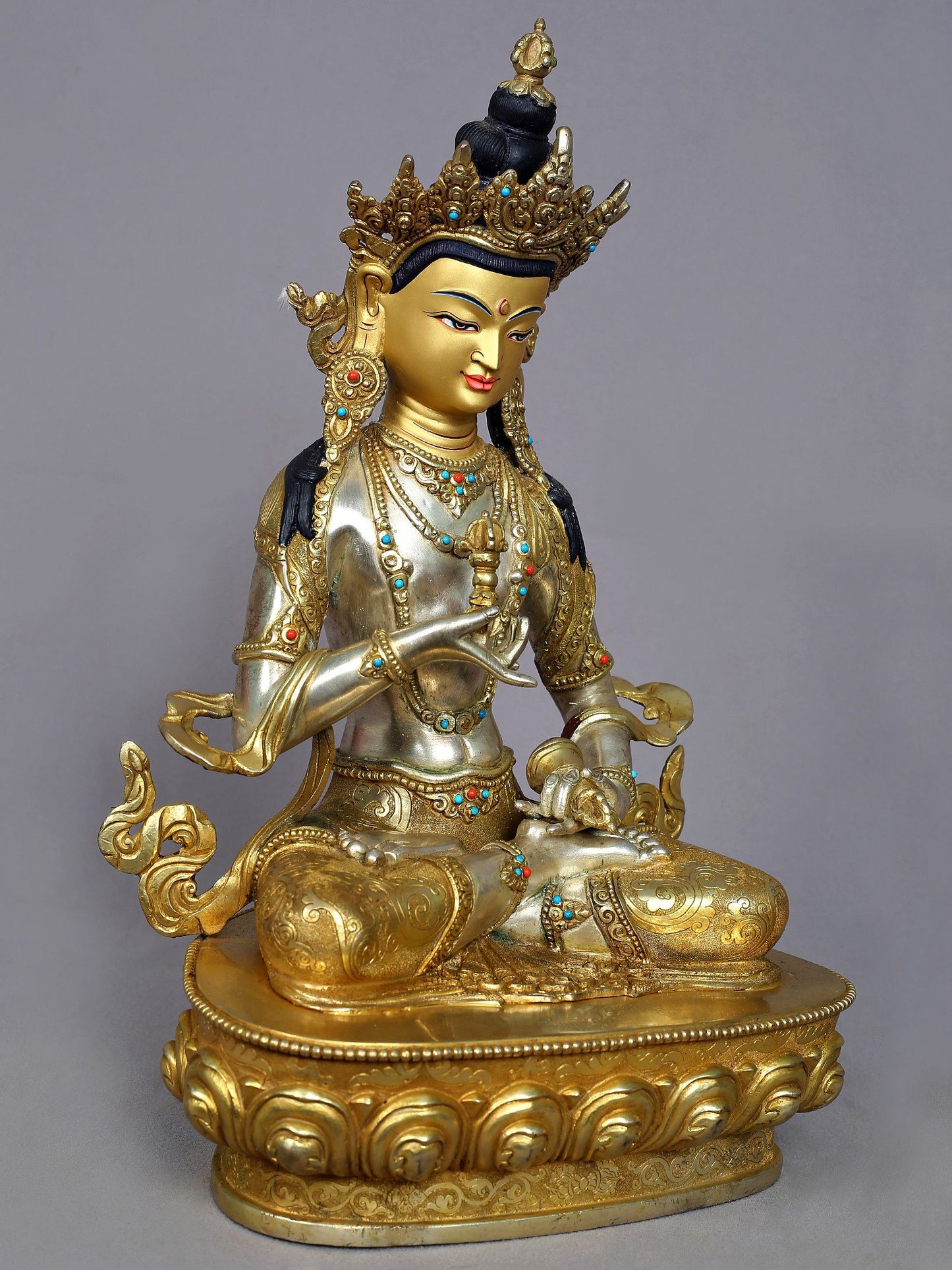 15" Vajrasattva Copper Statue from Nepal | Handmade Sculpture