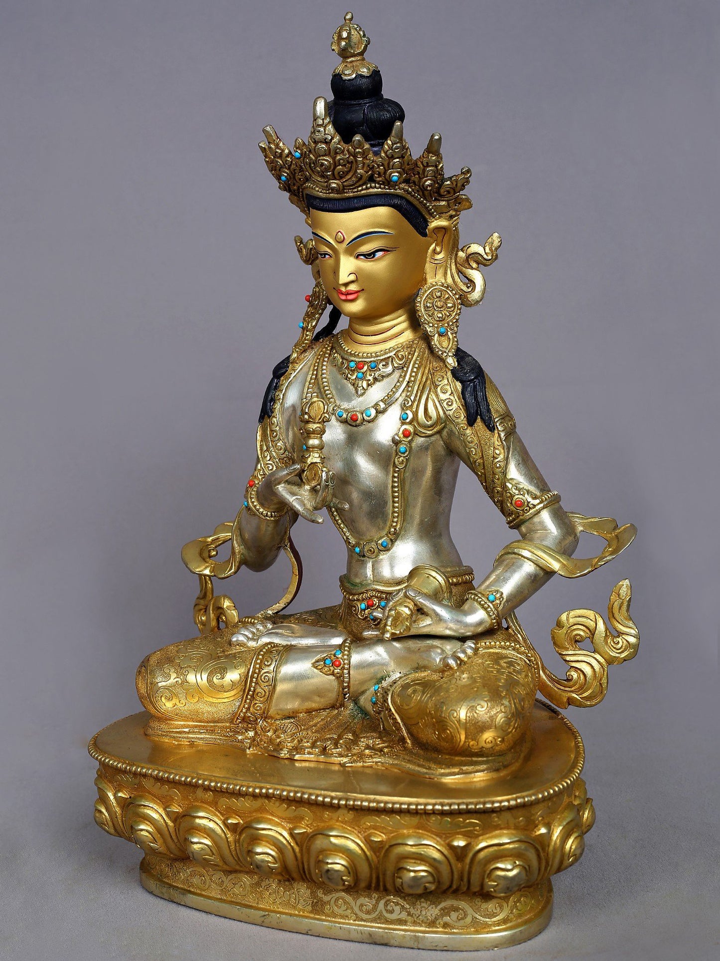 15" Vajrasattva Copper Statue from Nepal | Handmade Sculpture