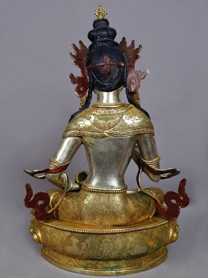 15" Vajrasattva Copper Statue from Nepal | Handmade Sculpture