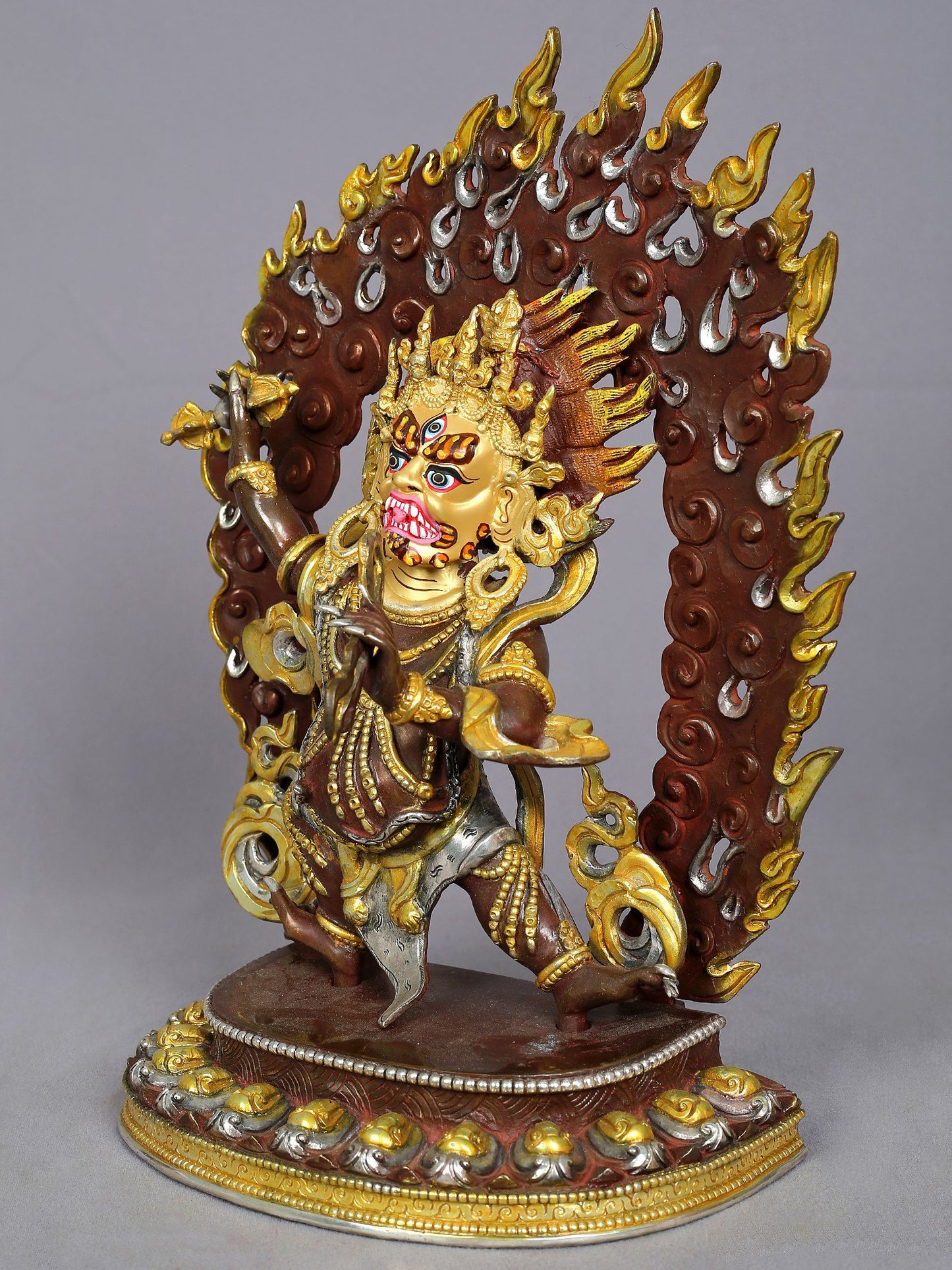 12" Vajrapani Copper Statue from Nepal | Buddhist Deity Idols