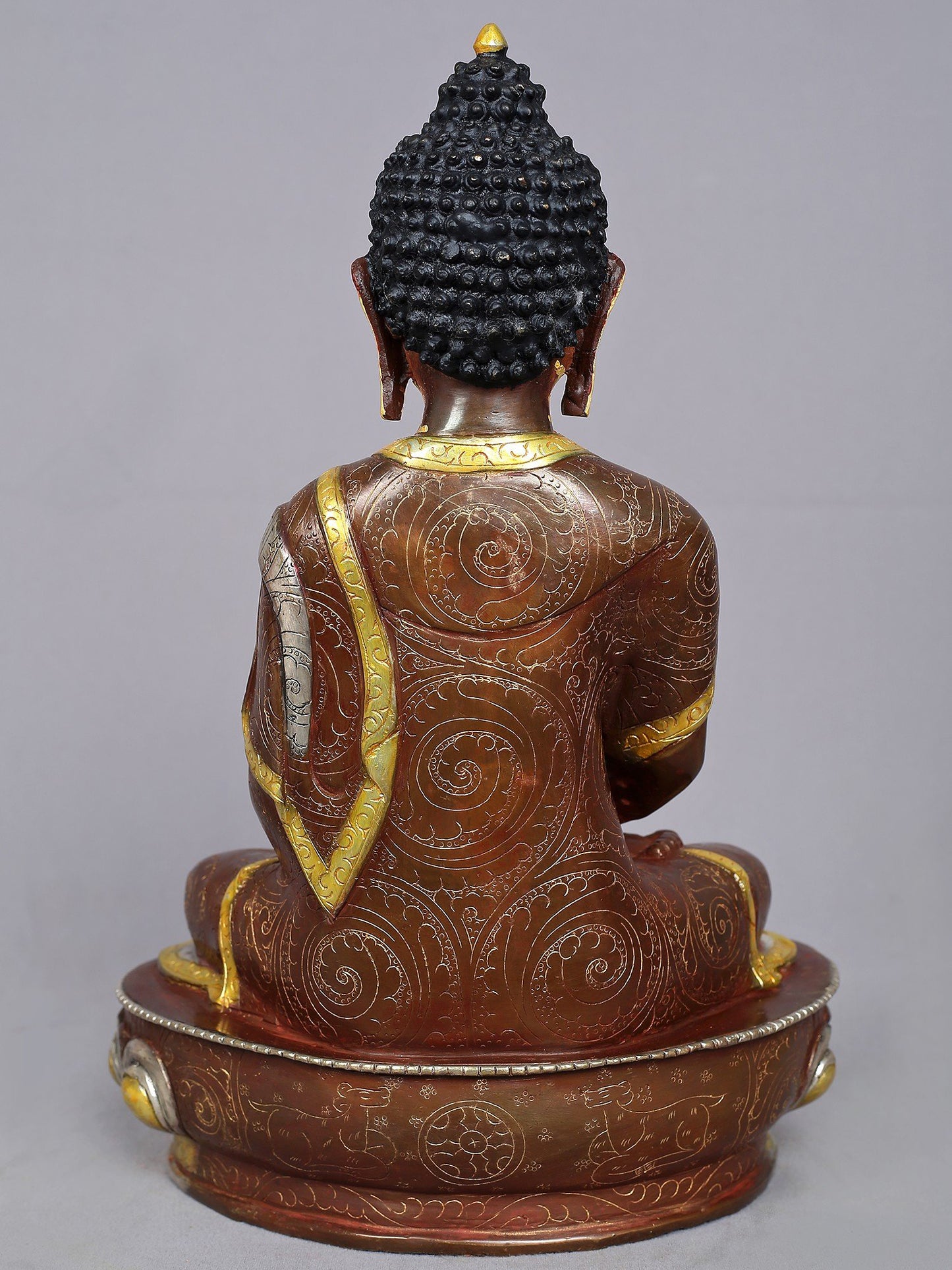 13" Amitabha Buddha Copper Statue from Nepal | Handmade Sculpture