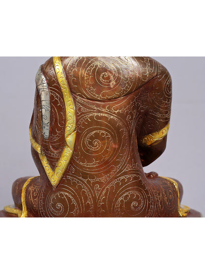 13" Amitabha Buddha Copper Statue from Nepal | Handmade Sculpture