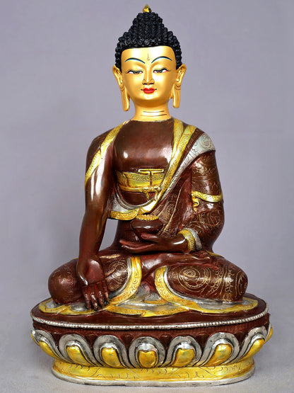 13" Shakyamuni Buddha Copper Statue from Nepal | Buddhist Deity Idols