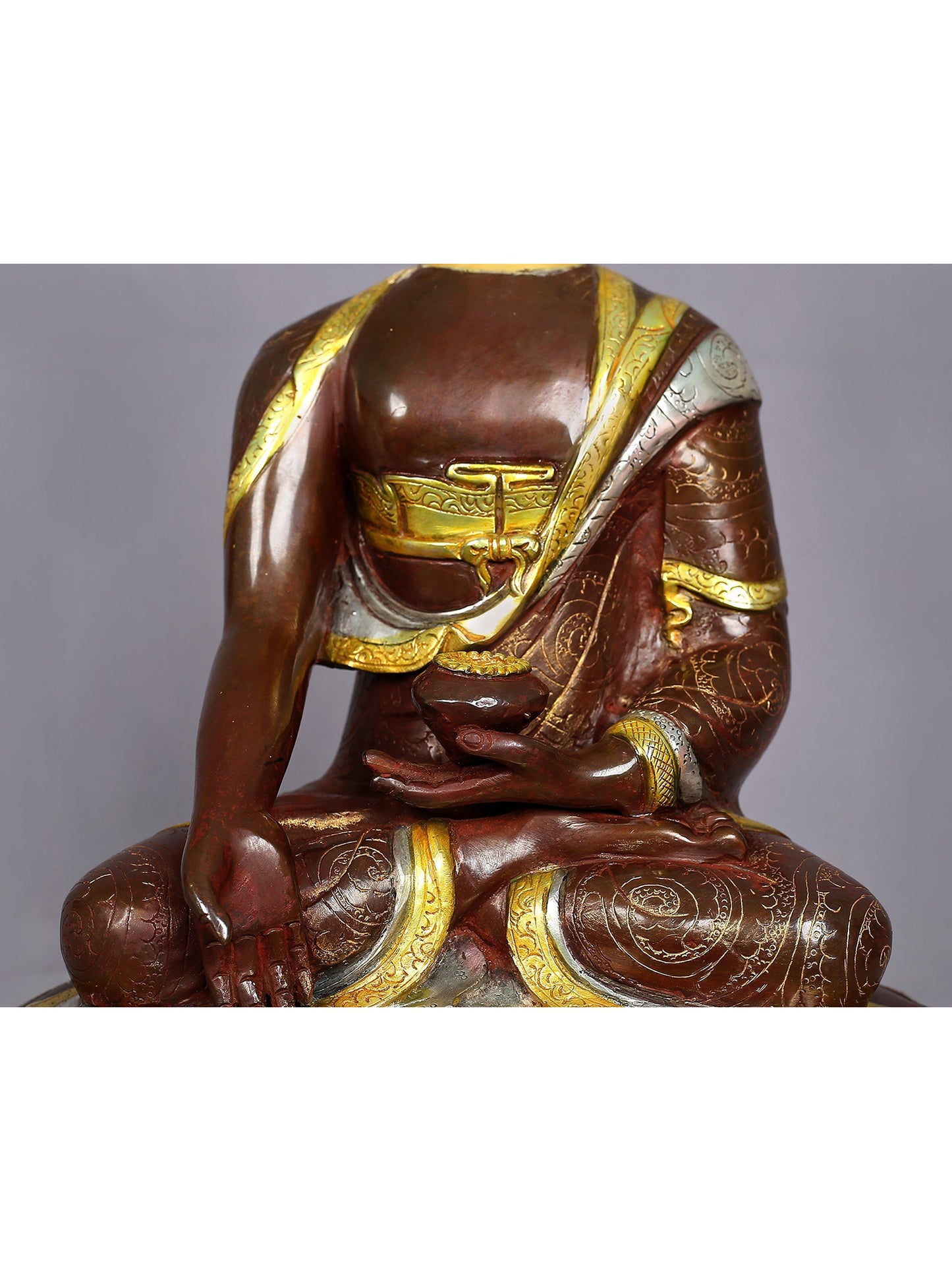 13" Shakyamuni Buddha Copper Statue from Nepal | Buddhist Deity Idols