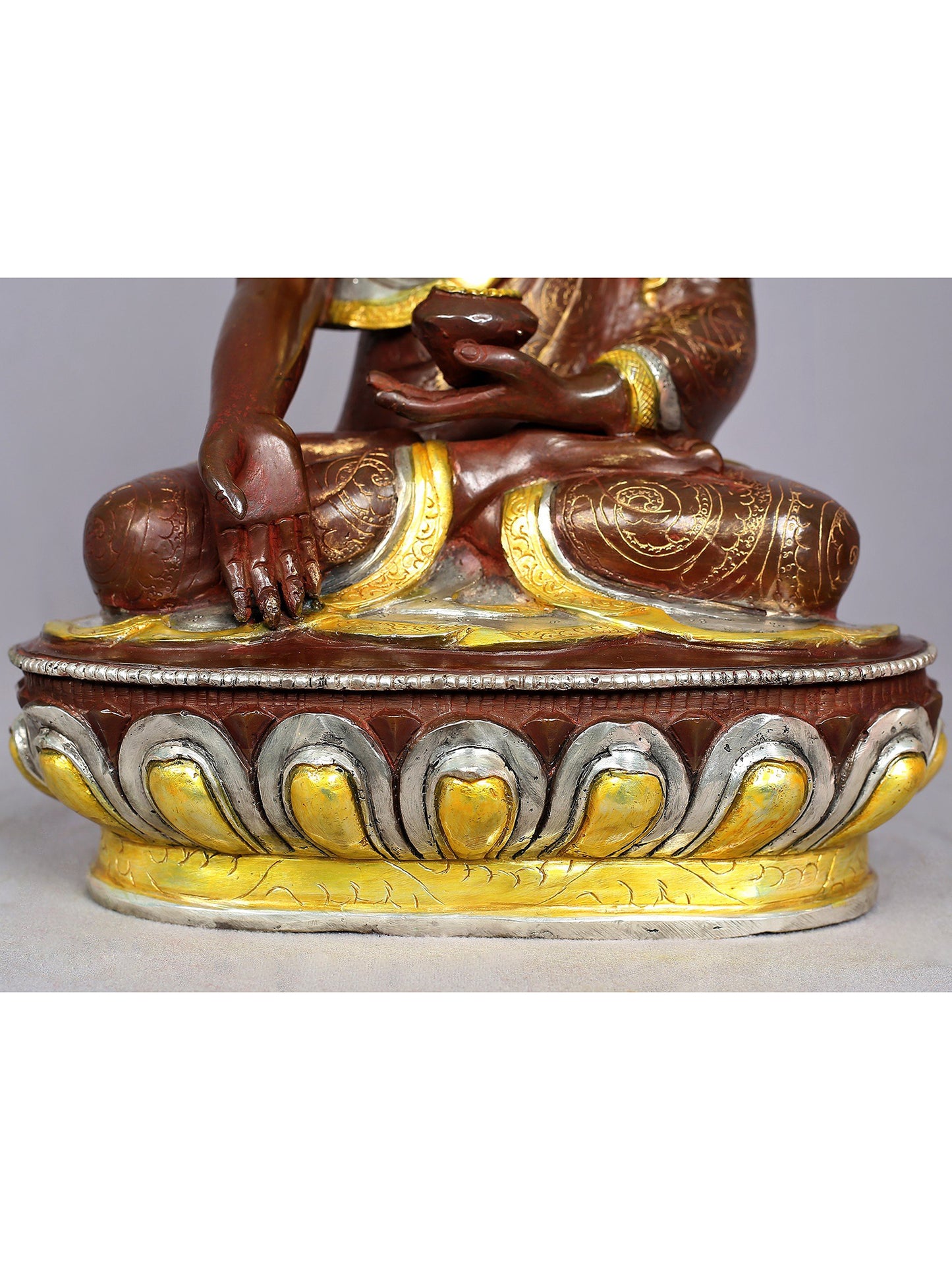 13" Shakyamuni Buddha Copper Statue from Nepal | Buddhist Deity Idols