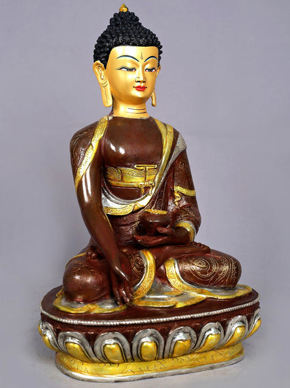 13" Shakyamuni Buddha Copper Statue from Nepal | Buddhist Deity Idols