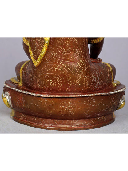 13" Shakyamuni Buddha Copper Statue from Nepal | Buddhist Deity Idols