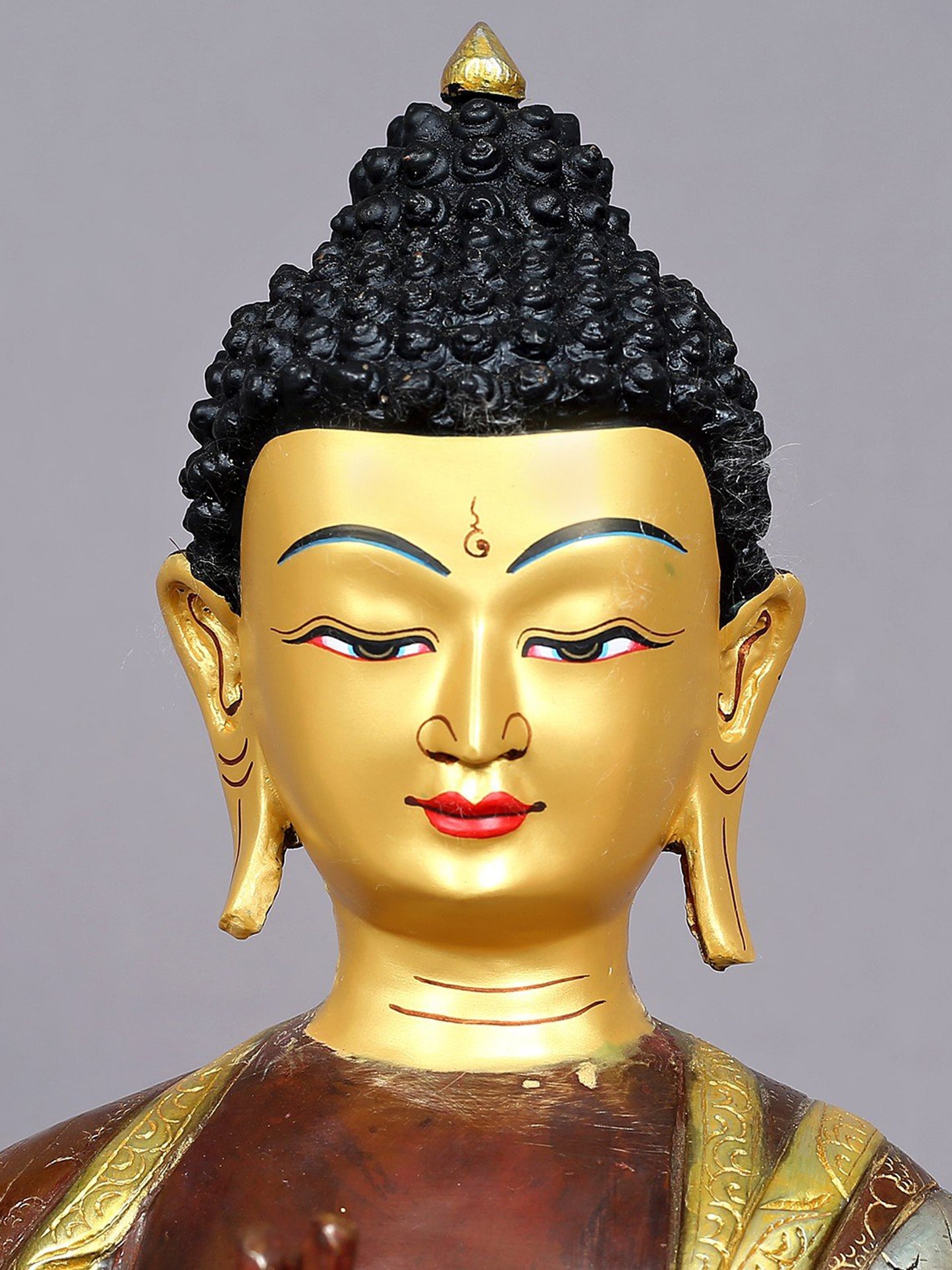 13" Lord Buddha Idol in Dharmachakra Mudra | Nepalese Copper Statue