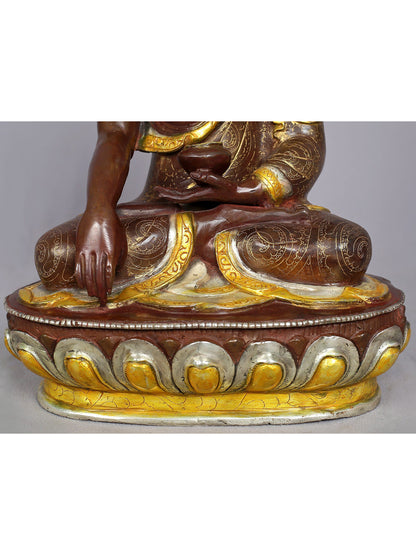 13" Bhumi-Sparsha Buddha Copper Statue from Nepal | Buddhist Deity Idols