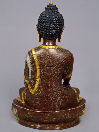 13" Bhumi-Sparsha Buddha Copper Statue from Nepal | Buddhist Deity Idols