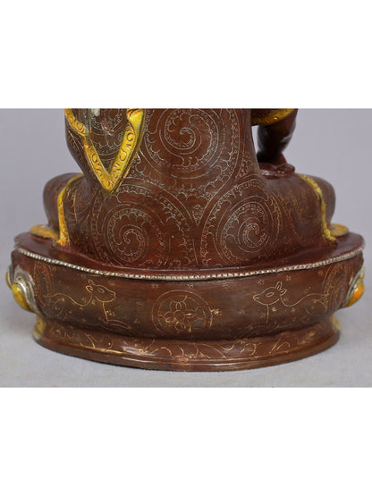 13" Bhumi-Sparsha Buddha Copper Statue from Nepal | Buddhist Deity Idols