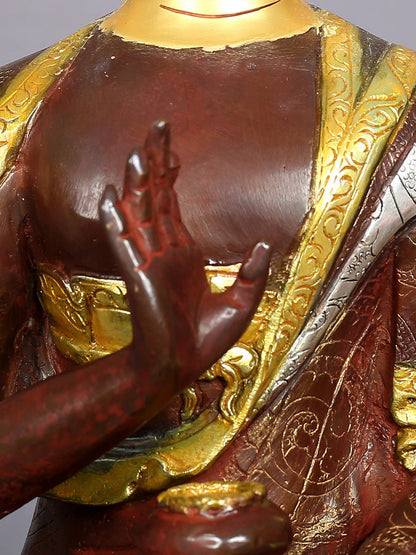 13" Lord Buddha Idol in Abhaya Mudra | Nepalese Copper Statue