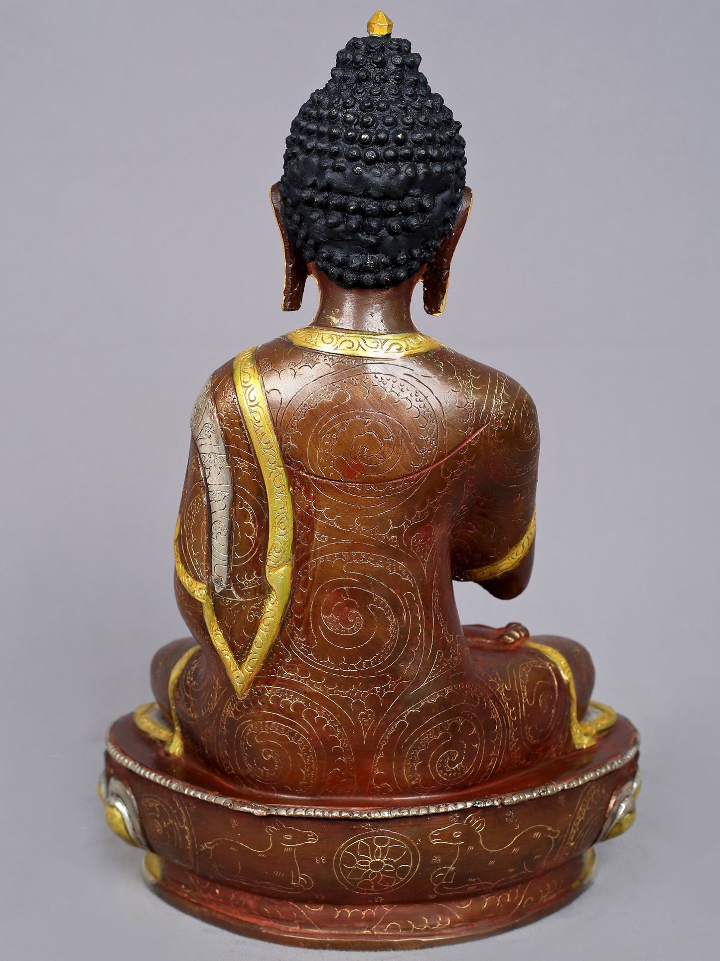 13" Lord Buddha Idol in Abhaya Mudra | Nepalese Copper Statue