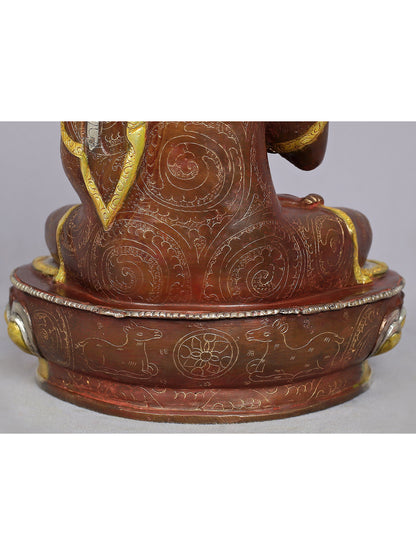 13" Lord Buddha Idol in Abhaya Mudra | Nepalese Copper Statue