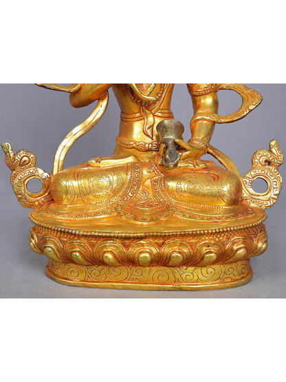 13" Vajrasattva Copper Statue From Nepal | Handmade Statue | Buddhist Deity Idols