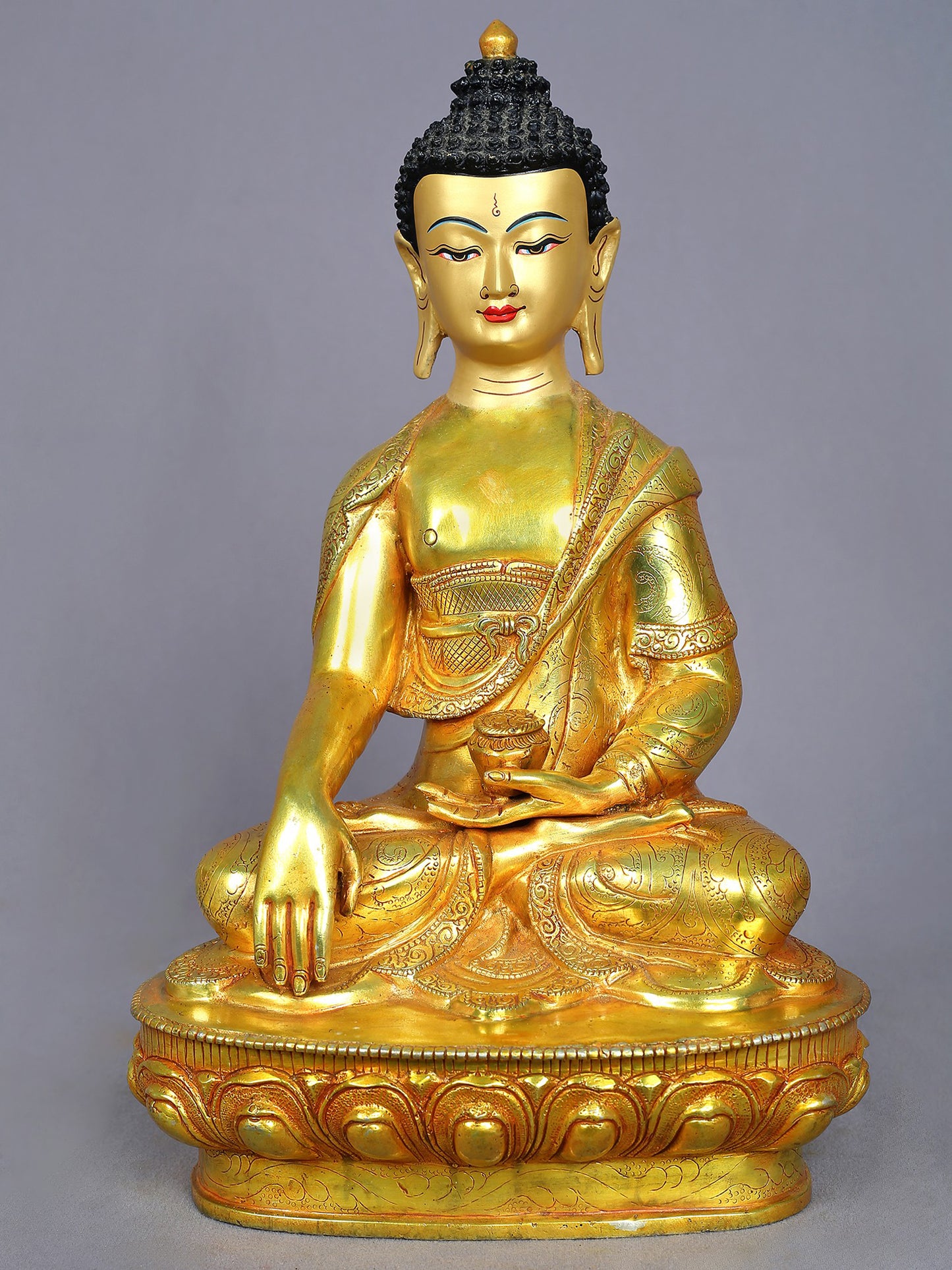 13" Shakyamuni Buddha Copper Statue From Nepal | Handmade | Buddhist Deity Idol