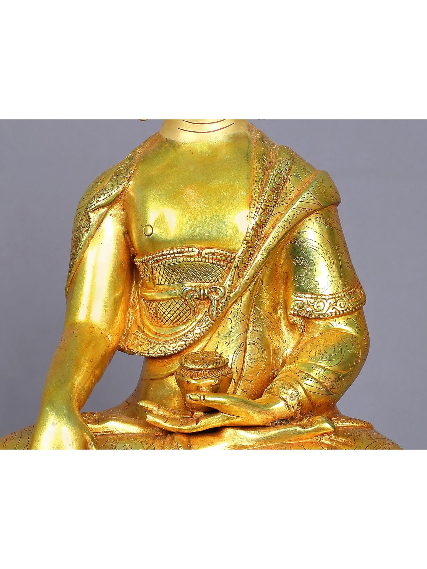 13" Shakyamuni Buddha Copper Statue From Nepal | Handmade | Buddhist Deity Idol