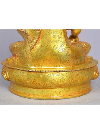 13" Shakyamuni Buddha Copper Statue From Nepal | Handmade | Buddhist Deity Idol