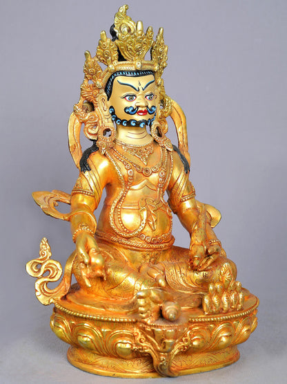 13" Lord Kubera Statue | Handmade Idol | Nepalese Copper Statue | Copper Figurine