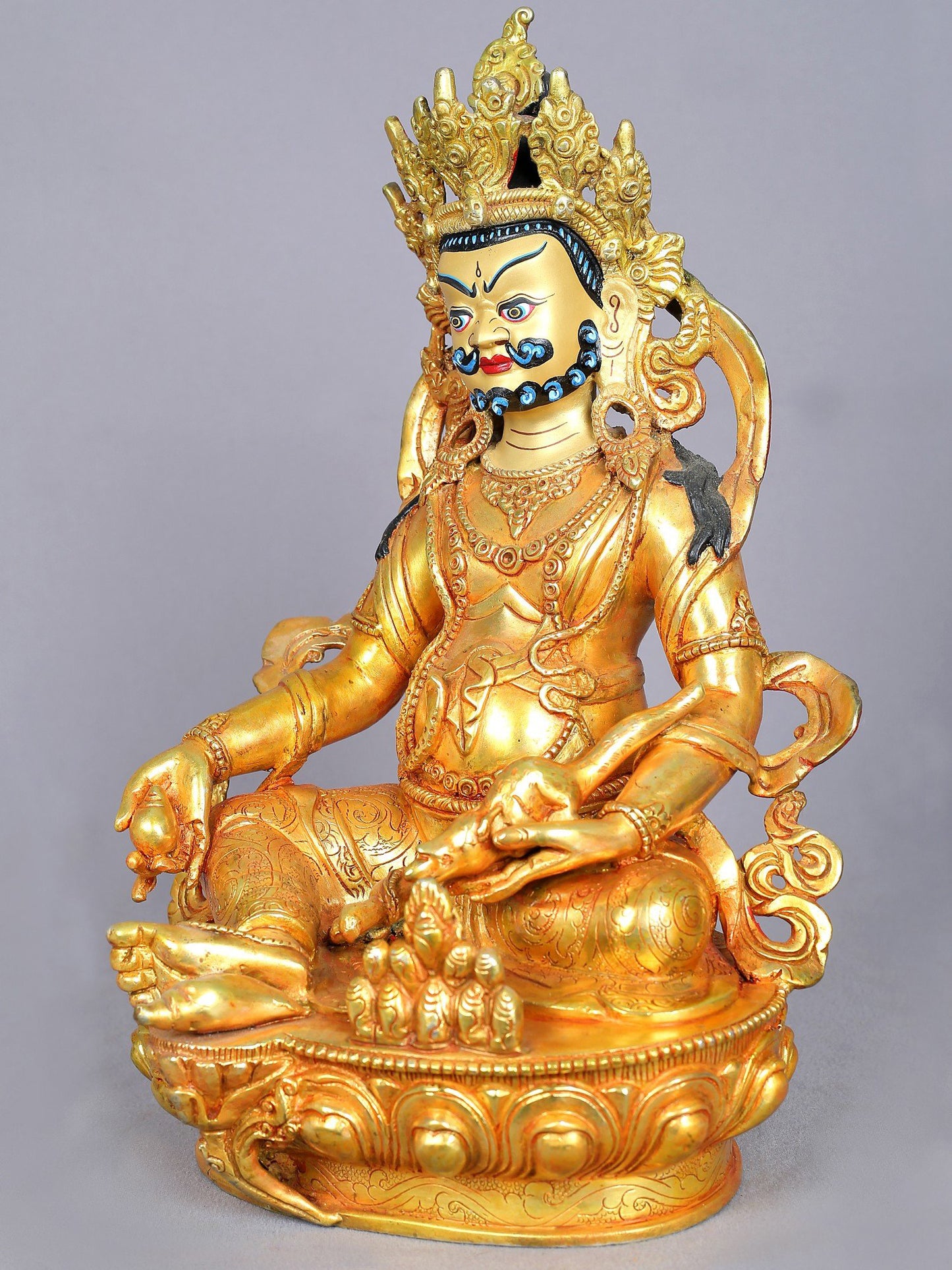 13" Lord Kubera Statue | Handmade Idol | Nepalese Copper Statue | Copper Figurine