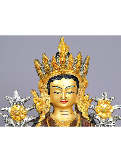 13" Goddess Green Tara Copper Statue | Handmade Goddess Statue | Buddhist Deity Idol