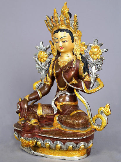 13" Goddess Green Tara Copper Statue | Handmade Goddess Statue | Buddhist Deity Idol