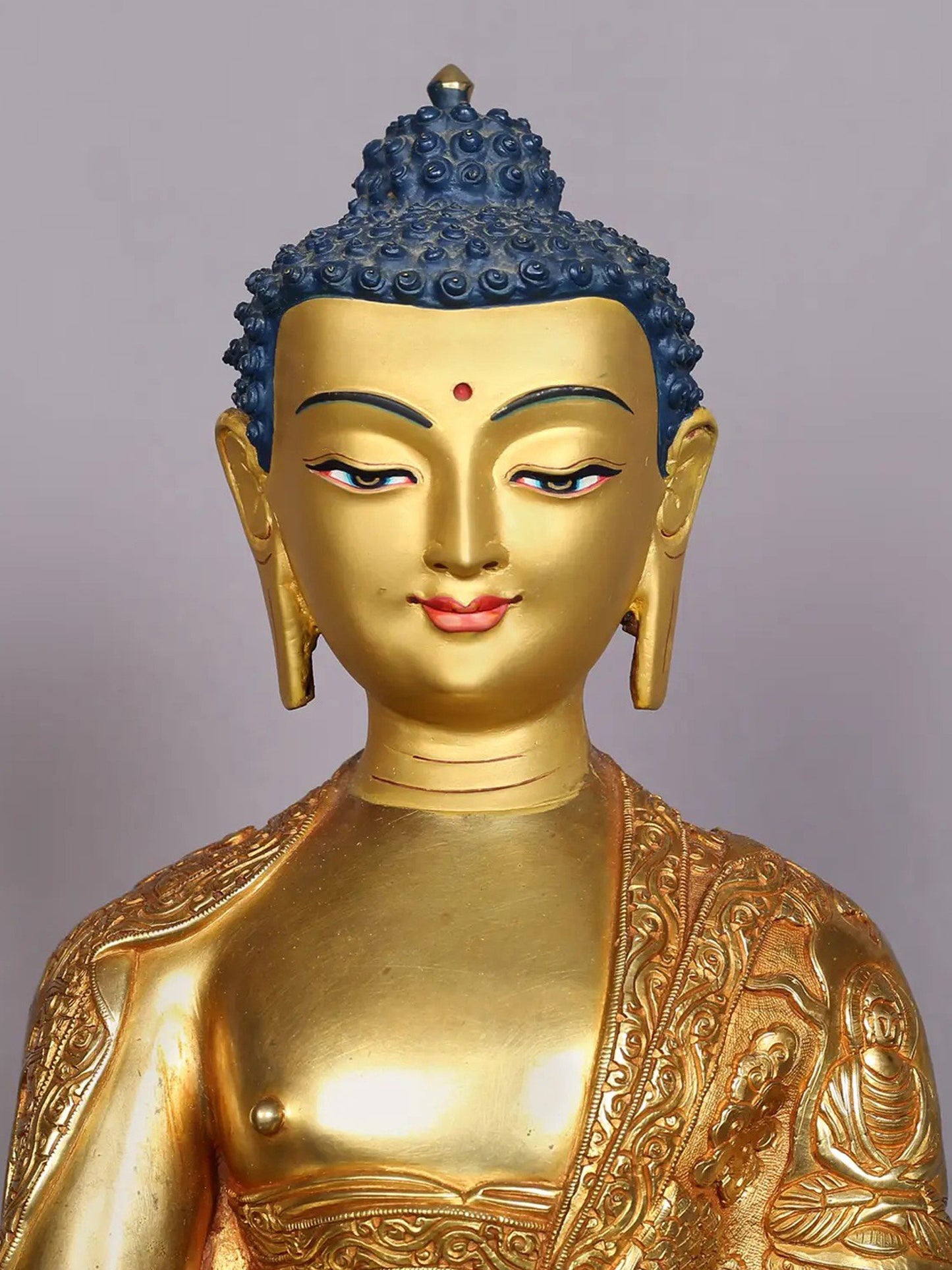 12" Lord Bhumisparsha Buddha Copper Statue From Nepal | Handmade Idol | Lord Buddha statue