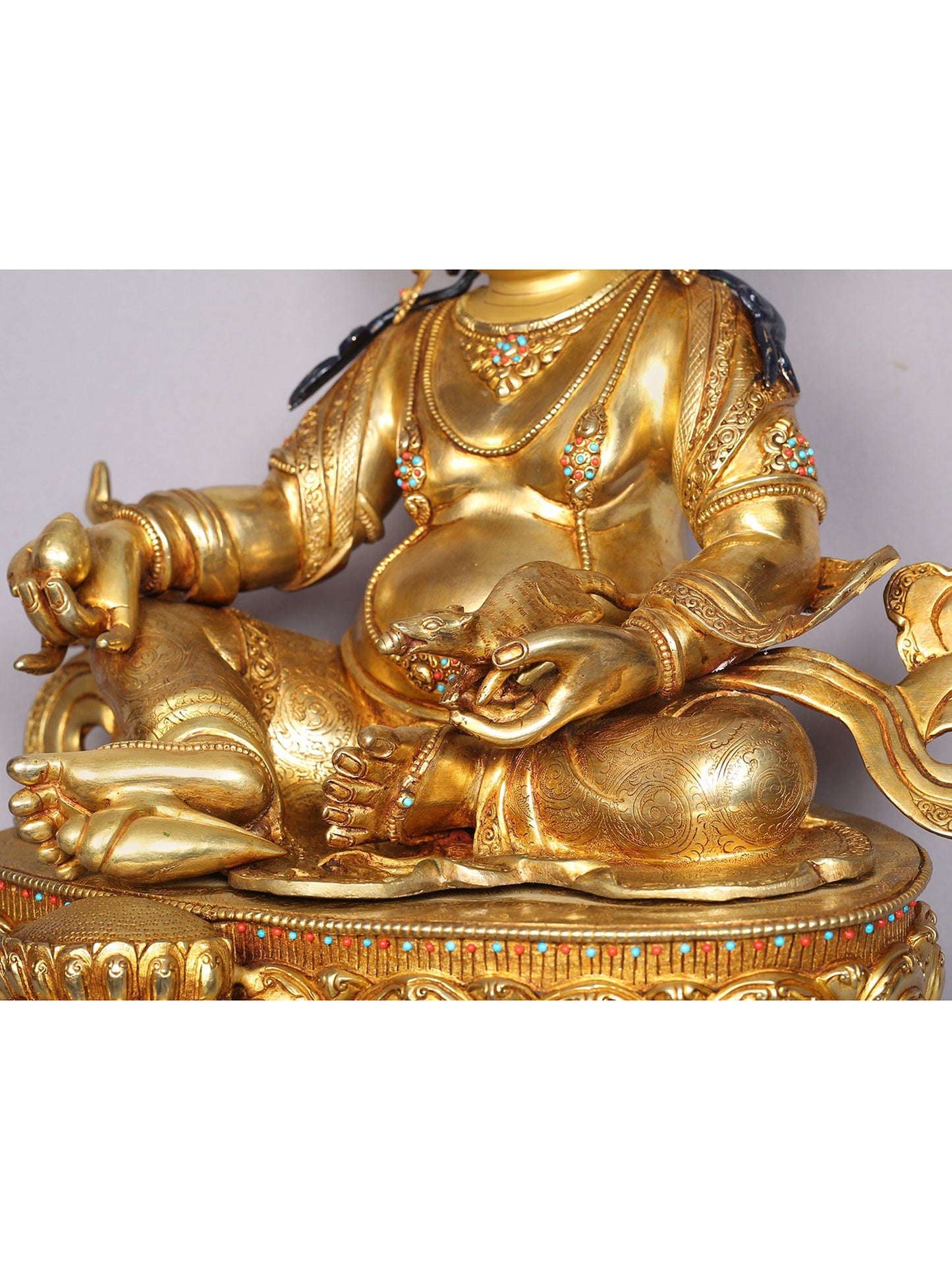 17" Lord Kubera Gilded Copper Nepalese Statue | Handmade Idol | Kubera Statue