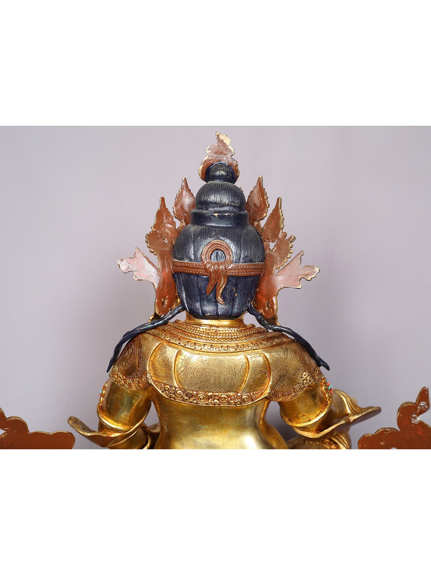 17" Lord Kubera Gilded Copper Nepalese Statue | Handmade Idol | Kubera Statue