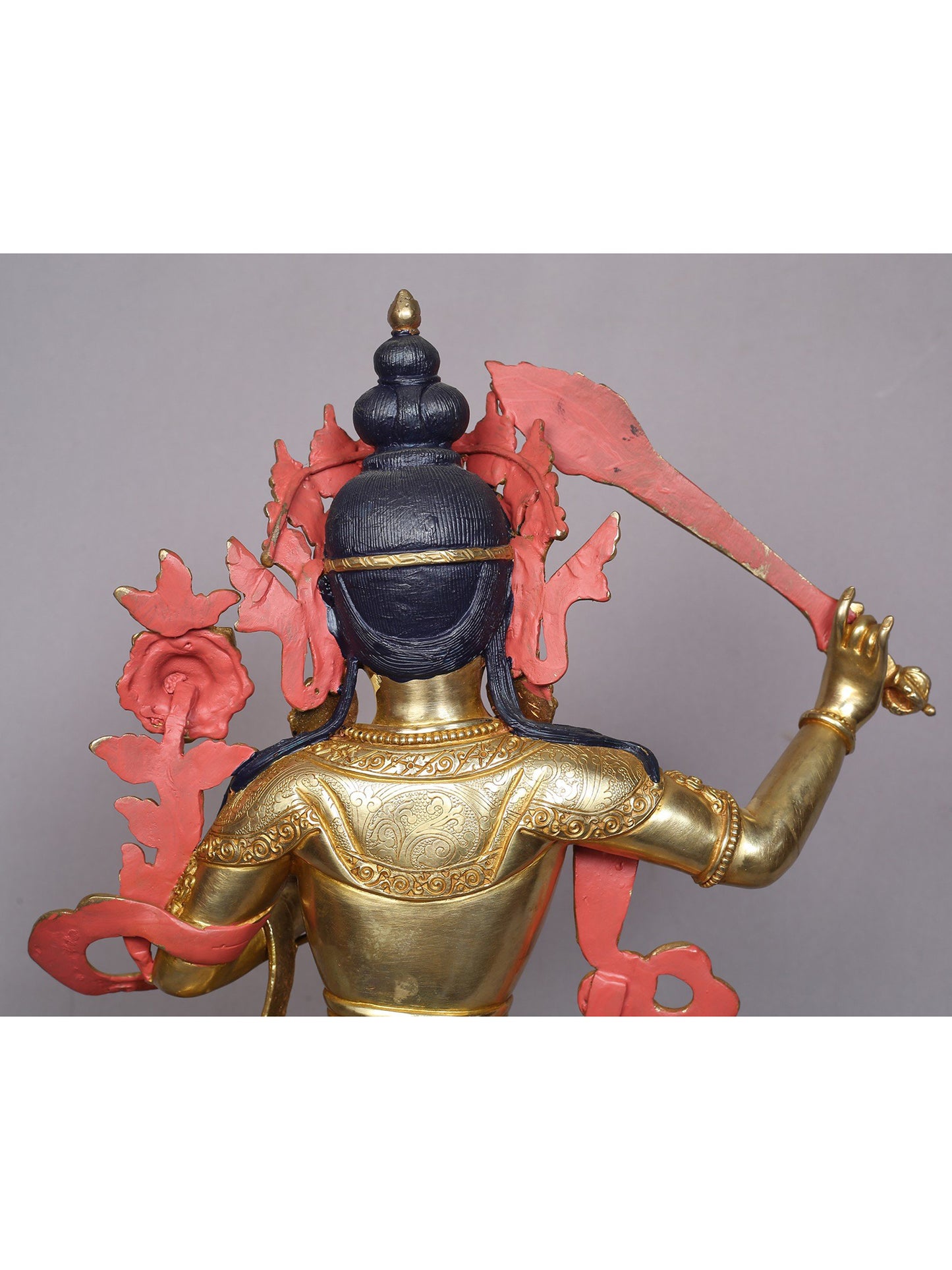 15" Manjushri Copper Statue From Nepal | Handmade | Buddhist Deity Idols