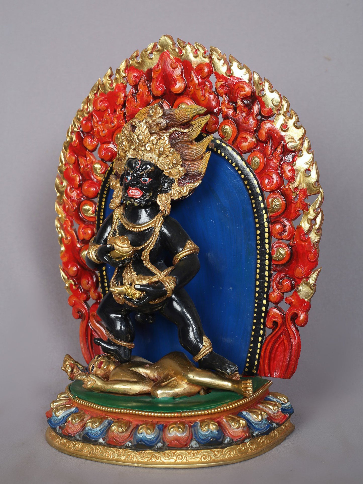 9" Lord Kubera Statue | Handmade Kubera Idol | Copper Figurine | Nepalese Copper Statue