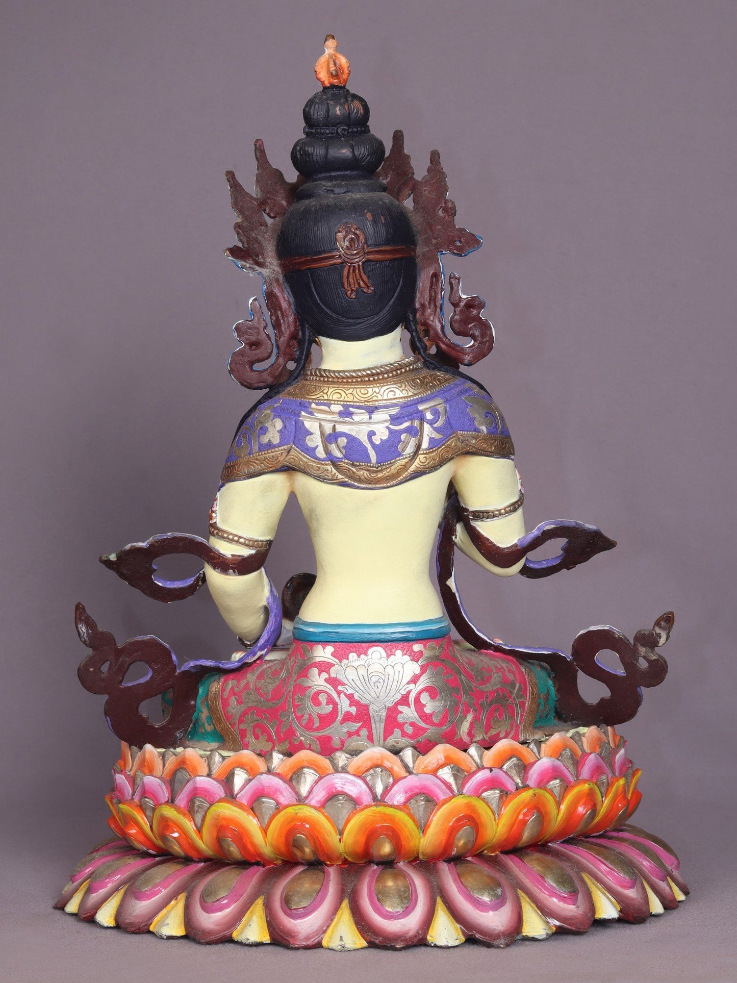 13" Tibetan Buddhist Deity Vajrasattva Copper Statue From Nepal | Handmade Buddhist Statue