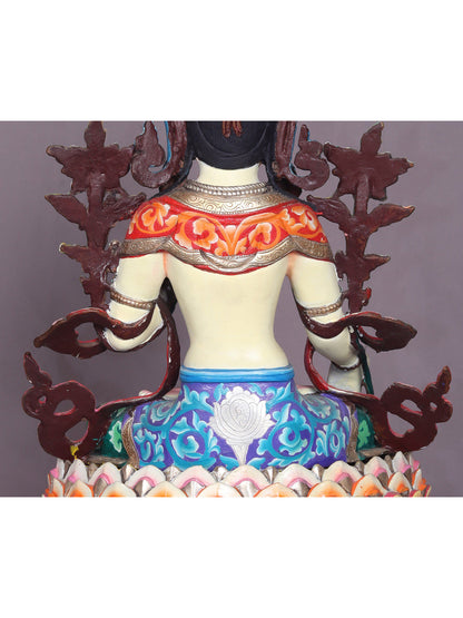 13" Tibetan Buddhist Goddess White Tara Copper Statue | Handmade | Goddess Statue