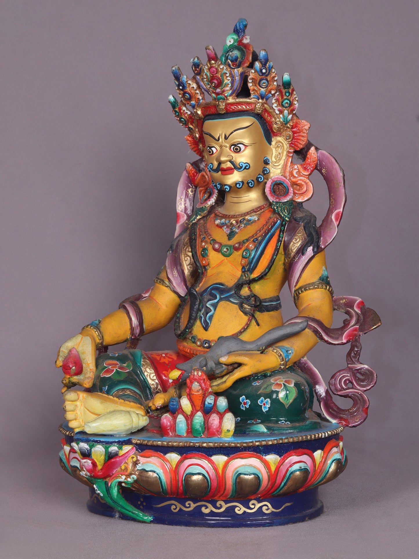 9" Lord Kubera Copper Statue | Handmade Statue | Buddhist Deity Idols