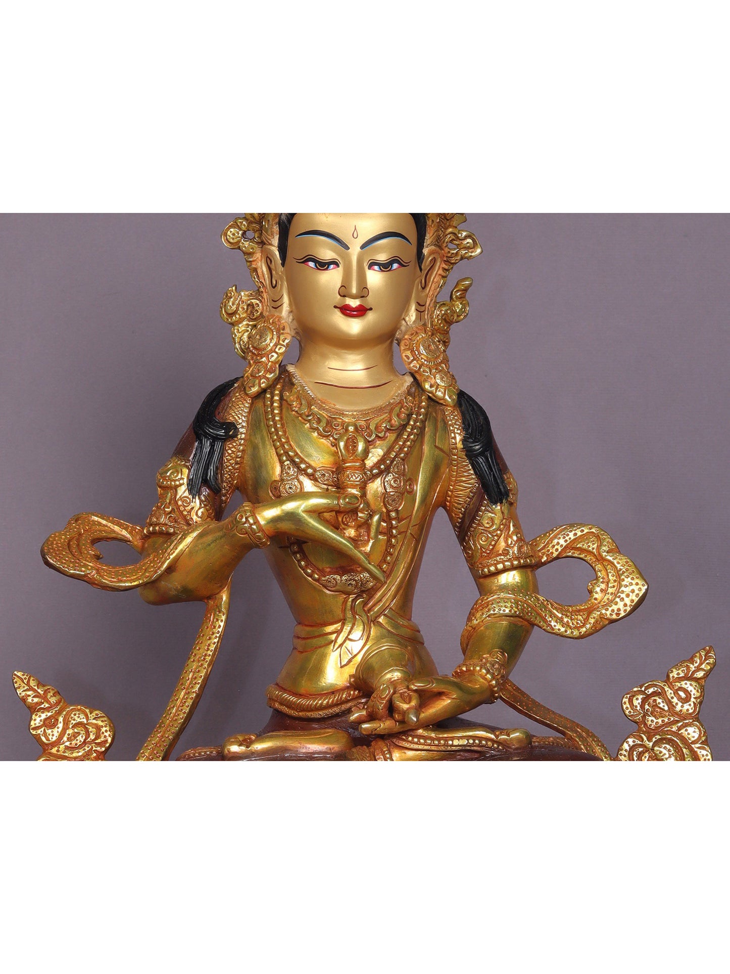 13" Tibetan Buddhist Deity Vajrasattva Statue | Handmade Buddhist Idol | Nepalese Copper Idols